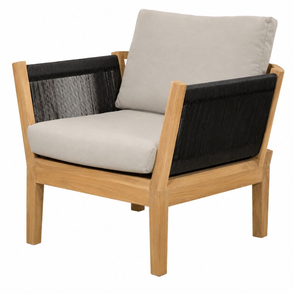 Sillón de Terraza para Cafetería - NOGAL BEAT ROMYTA - Varios Colores - Teca y Polyrattan - SILLÓN ROMYTA Negro - CAMCO - NOGAL BEAT - Sofá de Terraza