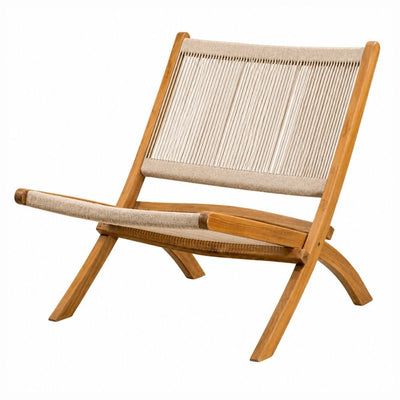 Sillón de Terraza para Hotel - NOGAL BEAT FOLDING - Beige - Madera Teca y Cuerda - SILLÓN FOLDING Beige - CAMCO - NOGAL BEAT - Sofá de Terraza