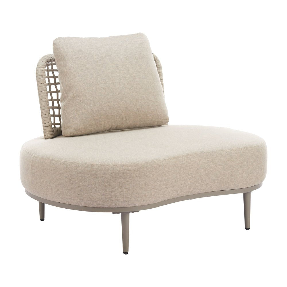 Sillón de Terraza para Restaurante - ZUO RUHE - Beige - Asiento y Respaldo Tapizados con Tela para Exterior - 704124 - Zuo - NOGAL BEAT - Sofá de Terraza