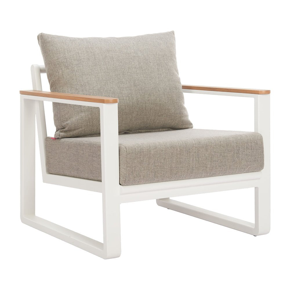 Sillón de Terraza para Restaurante - ZUO WELT - Varios Colores - Asiento y Respaldo Tapizados con Tela para Exterior - 704111 - Zuo - NOGAL BEAT - Sofá de Terraza