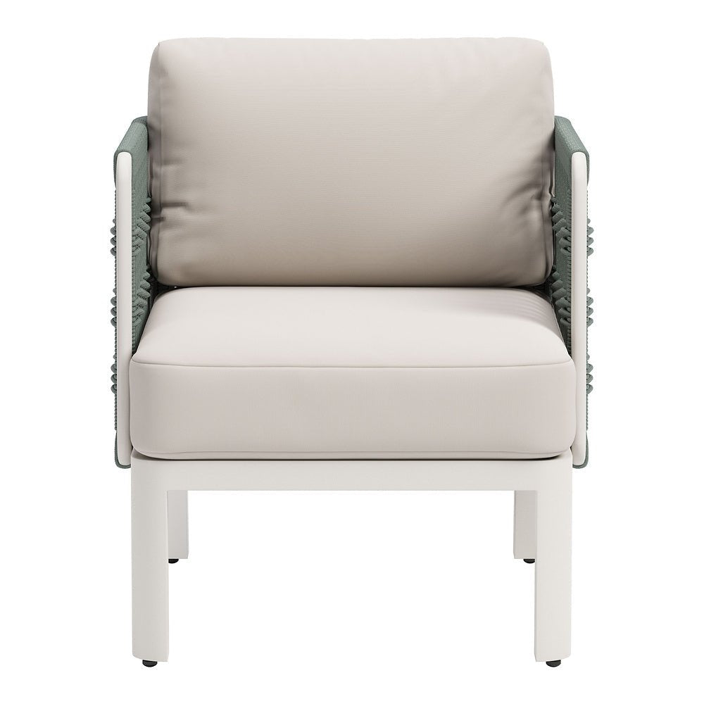 Sillón de Terraza para Spa - ZUO BRIDGEHAMPTON - Blanco - Asiento y Respaldo Tapizados con Tela para Exterior - 704044 - Zuo - NOGAL BEAT - Sofá de Terraza