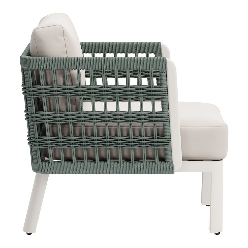 Sillón de Terraza para Spa - ZUO BRIDGEHAMPTON - Blanco - Asiento y Respaldo Tapizados con Tela para Exterior - 704044 - Zuo - NOGAL BEAT - Sofá de Terraza