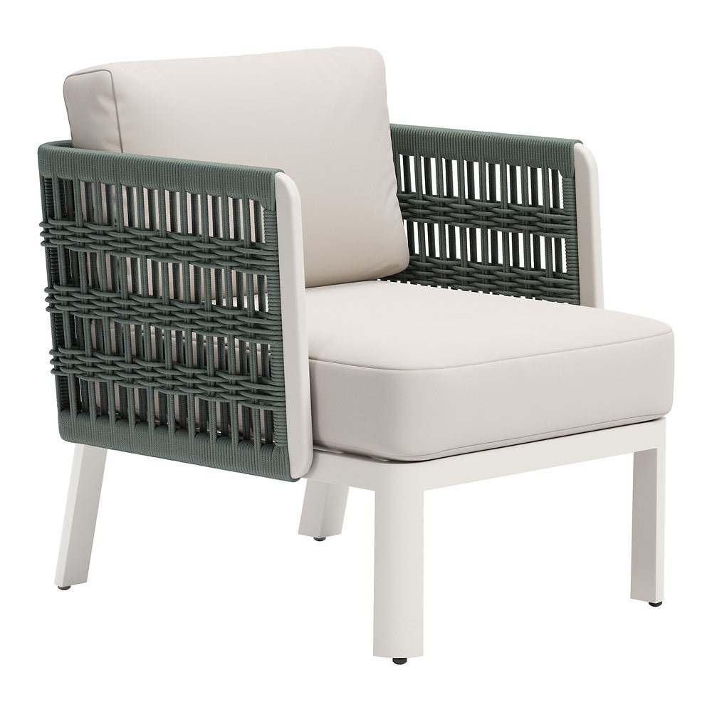 Sillón de Terraza para Spa - ZUO BRIDGEHAMPTON - Blanco - Asiento y Respaldo Tapizados con Tela para Exterior - 704044 - Zuo - NOGAL BEAT - Sofá de Terraza