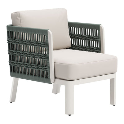 Sillón de Terraza para Spa - ZUO BRIDGEHAMPTON - Blanco - Asiento y Respaldo Tapizados con Tela para Exterior - 704044 - Zuo - NOGAL BEAT - Sofá de Terraza