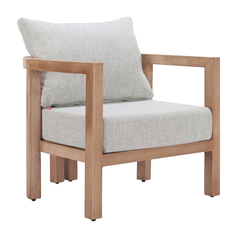 Sillón de Terraza para Spa - ZUO LETO - Gris - Asiento y Respaldo Tapizados con Tela para Exterior - 704114 - Zuo - NOGAL BEAT - Sofá de Terraza