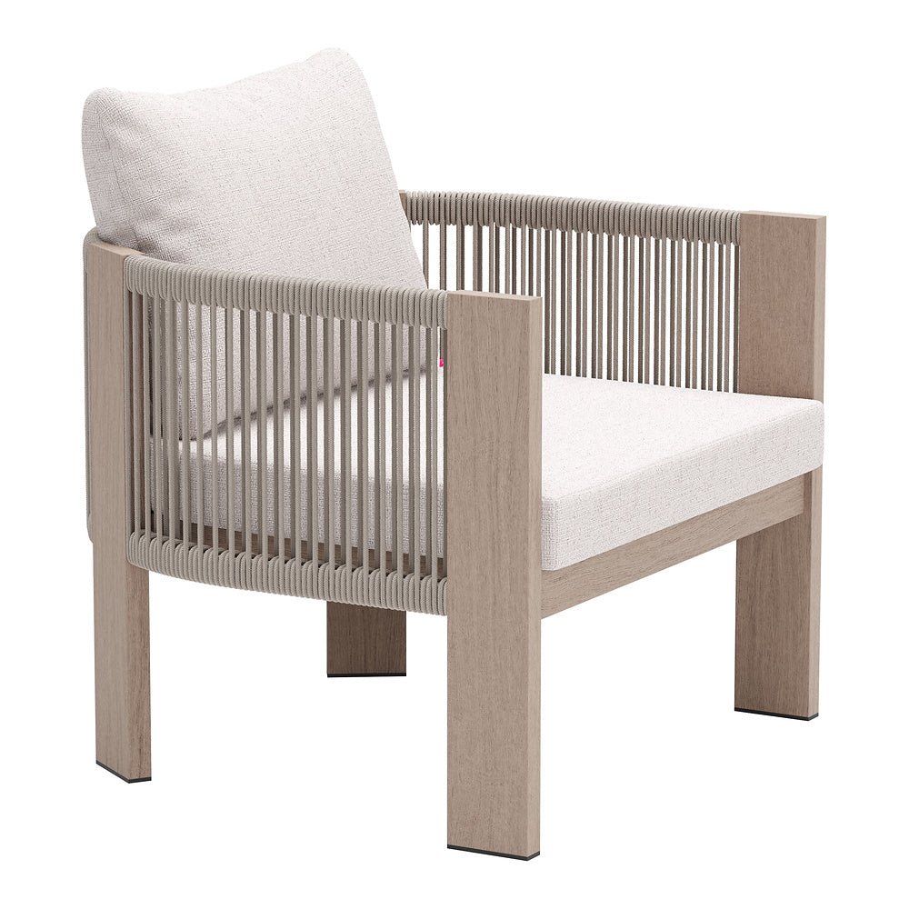 Sillón de Terraza para Spa - ZUO REBEL - Beige - Asiento y Respaldo Tapizados con Tela para Exterior - 704022 - Zuo - NOGAL BEAT - Sofá de Terraza