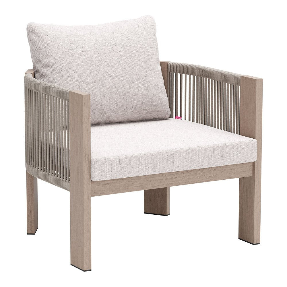 Sillón de Terraza para Spa - ZUO REBEL - Beige - Asiento y Respaldo Tapizados con Tela para Exterior - 704022 - Zuo - NOGAL BEAT - Sofá de Terraza