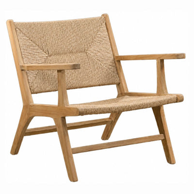 Sillón de Terraza para Zona de Jardín - NOGAL BEAT MALLORCA - Natural - Madera Teca y Polyrattan Tejido Cruzado - SILLÓN MALLORCA Natural Tejido cruzado - CAMCO - NOGAL BEAT - Sofá de Terraza