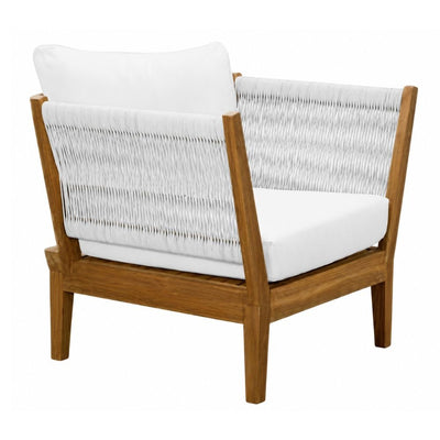 Sillón de Terraza para Zona de Jardín - NOGAL BEAT ROMA - Varios Colores - Teca y Polyrattan - SILLÓN ROMA Blanco - CAMCO - NOGAL BEAT - Sofá de Terraza
