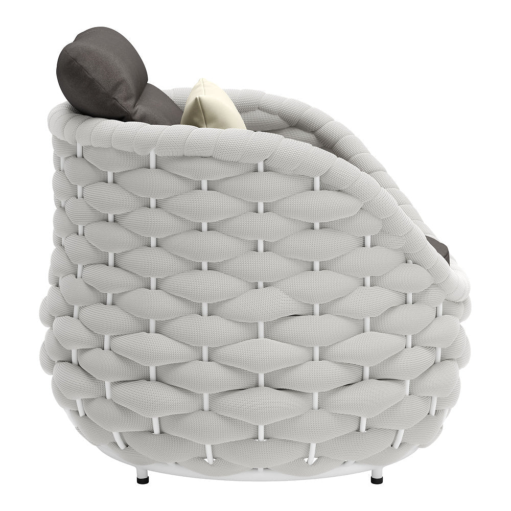 Sillón de Terraza para Zona de Jardín - ZUO CORAL REEF - Gris - Asiento y Respaldo Tapizados con Tela para Exterior - 704025 - Zuo - NOGAL BEAT - Sofá de Terraza