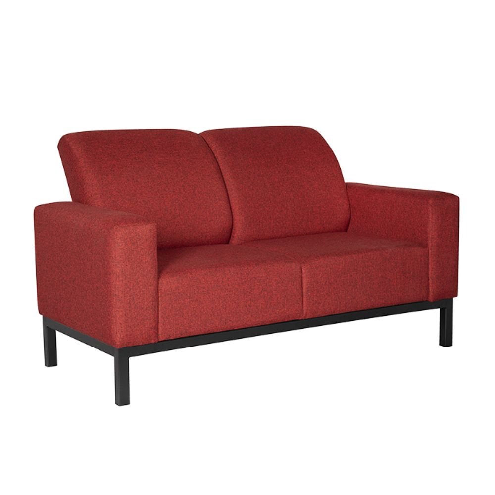 Sillón Albar Amsterdam de dos plazas tapizado con base tubular cuadrada pintada