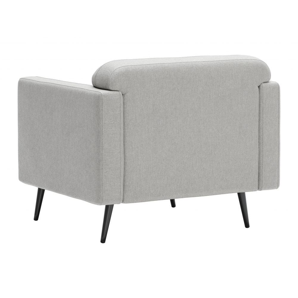 SILLÓN NOGAL BEAT AMSTERDAM | Sillón Decorativo para Sala de Estar | 79 cm | Base Contrachapado Madera Pino Negro | Gris | Tejido 100% Poliéster | Interior - 109570 - Zuo - NOGAL BEAT - Sillon