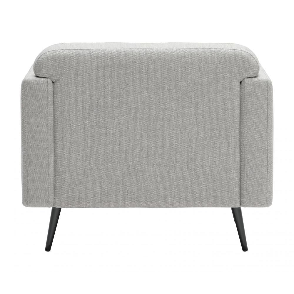 SILLÓN NOGAL BEAT AMSTERDAM | Sillón Decorativo para Sala de Estar | 79 cm | Base Contrachapado Madera Pino Negro | Gris | Tejido 100% Poliéster | Interior - 109570 - Zuo - NOGAL BEAT - Sillon