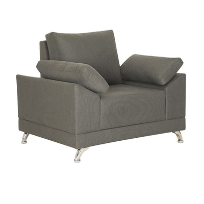 SILLÓN NOGAL BEAT ANKARA 1P | Sillón para Sala de Estar Recepción | Estructura en Madera Patas Cromadas | Tapiz Hule Espuma | Interior - ANKARA 1P - ALBAR - NOGAL BEAT - Sillon