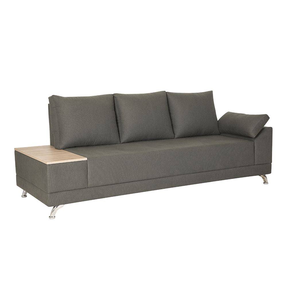 Sillón Albar Ankara de tres plazas tapizado con patas cromadas y cojines para lounge