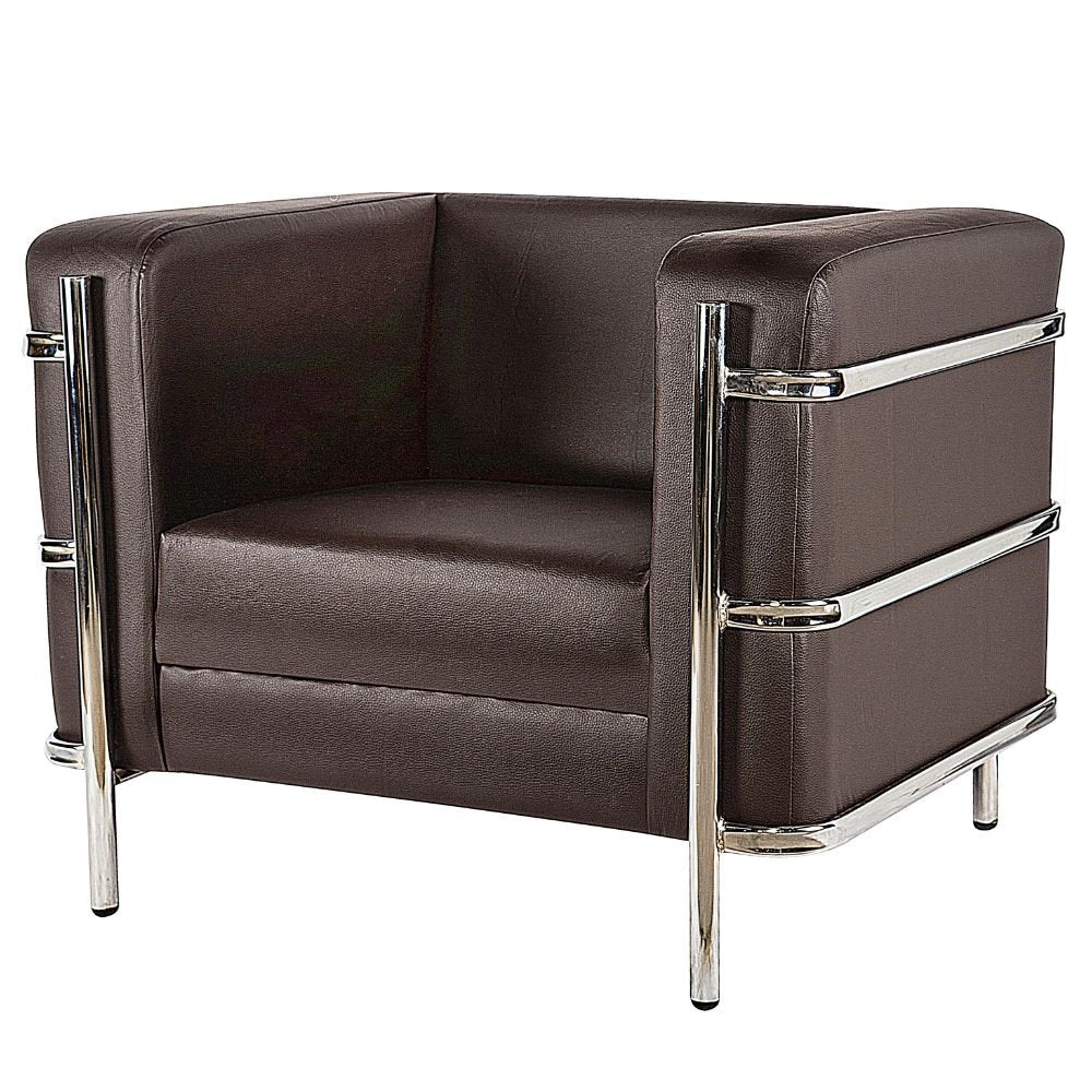 Sillón Albar Arezzo C de una plaza tapizado con base tubular redonda cromada