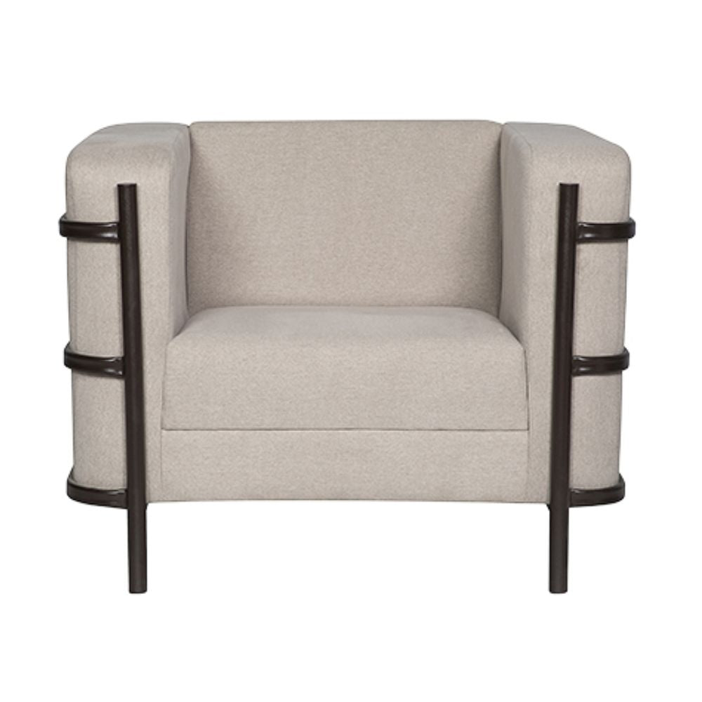 Sillón para lounge Albar Arezzo P de una plaza tapizado con brazos sobre base tubular redonda