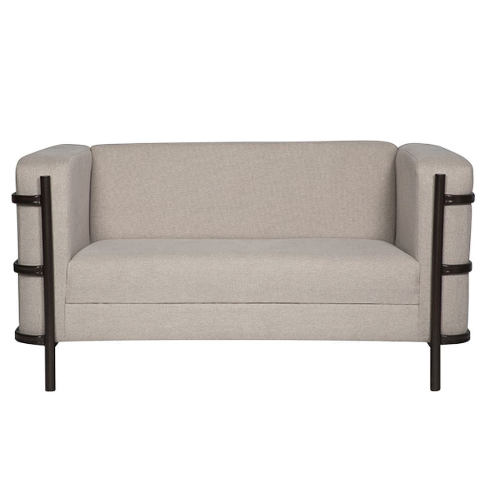 Sillón Albar Arezzo de dos plazas tapizado con base tubular redonda para recepción