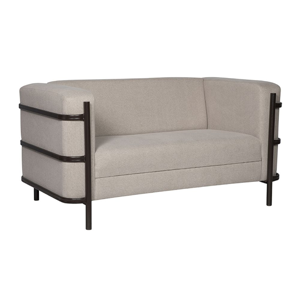 Sillón Albar Arezzo de dos plazas tapizado con base tubular redonda para recepción
