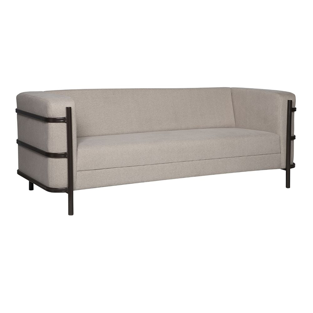 Sillón Albar Arezzo P de tres plazas tapizado con base tubular redonda