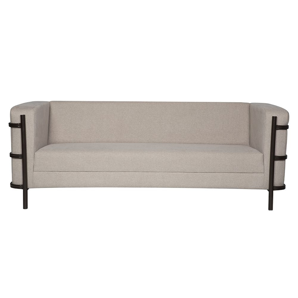 Sillón Albar Arezzo P de tres plazas tapizado con base tubular redonda
