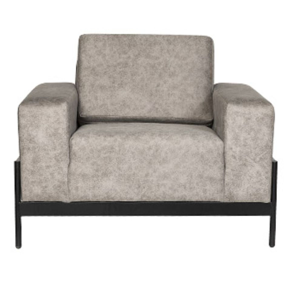 Sillón para recepción 1 plaza ALBAR ARGOS tapizado, sobre base tubular metálica pintada.