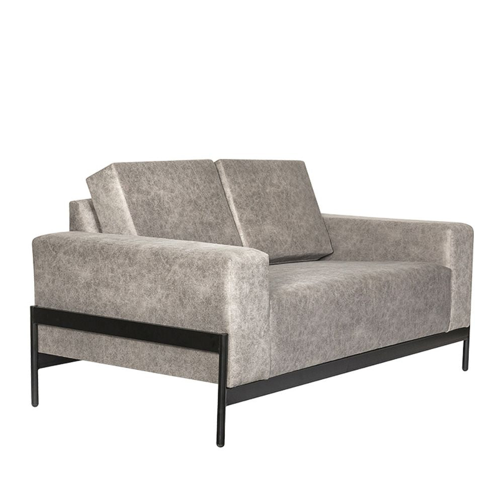 Sillón Albar Argos de dos plazas tapizado con base tubular metálica