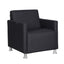Sillón para lounge Albar Asturias CB de una plaza tapizado con brazos sobre patas cromadas