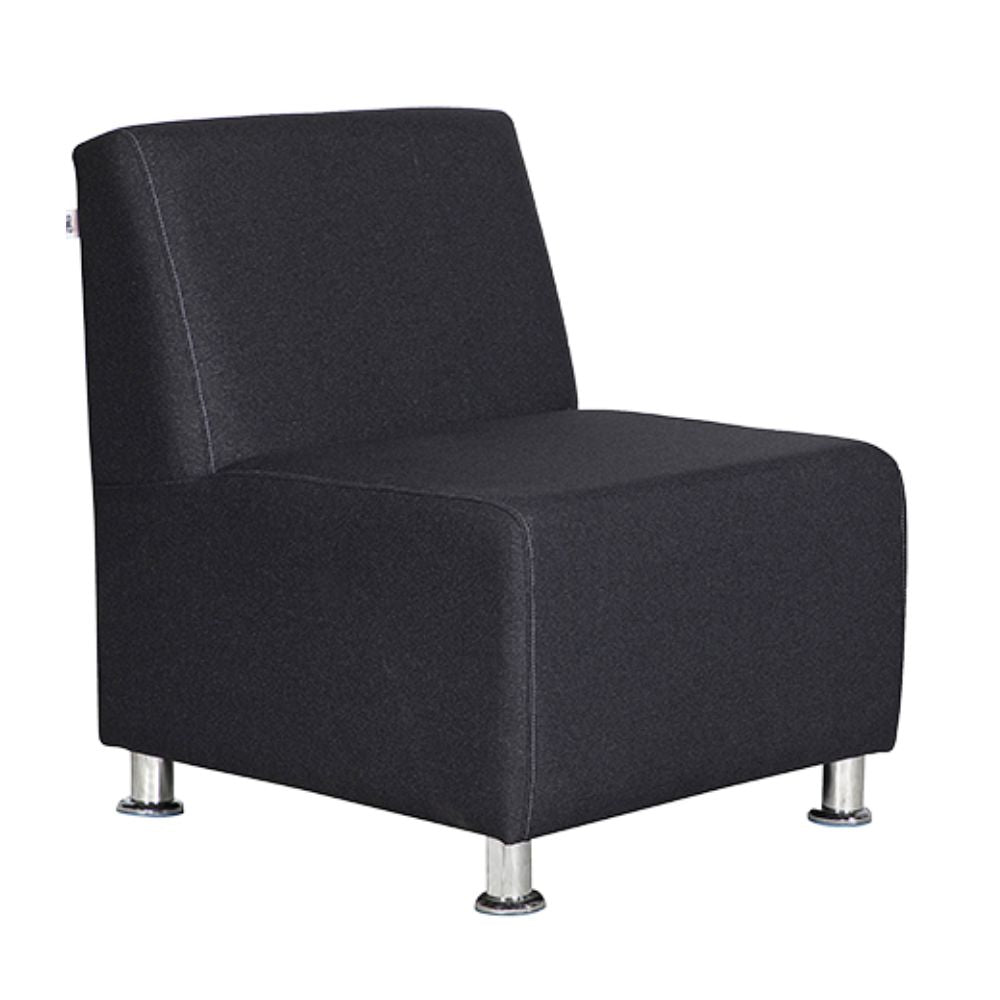 Sillón Albar Asturias SB de una plaza sin brazos tapizado con patas cromadas