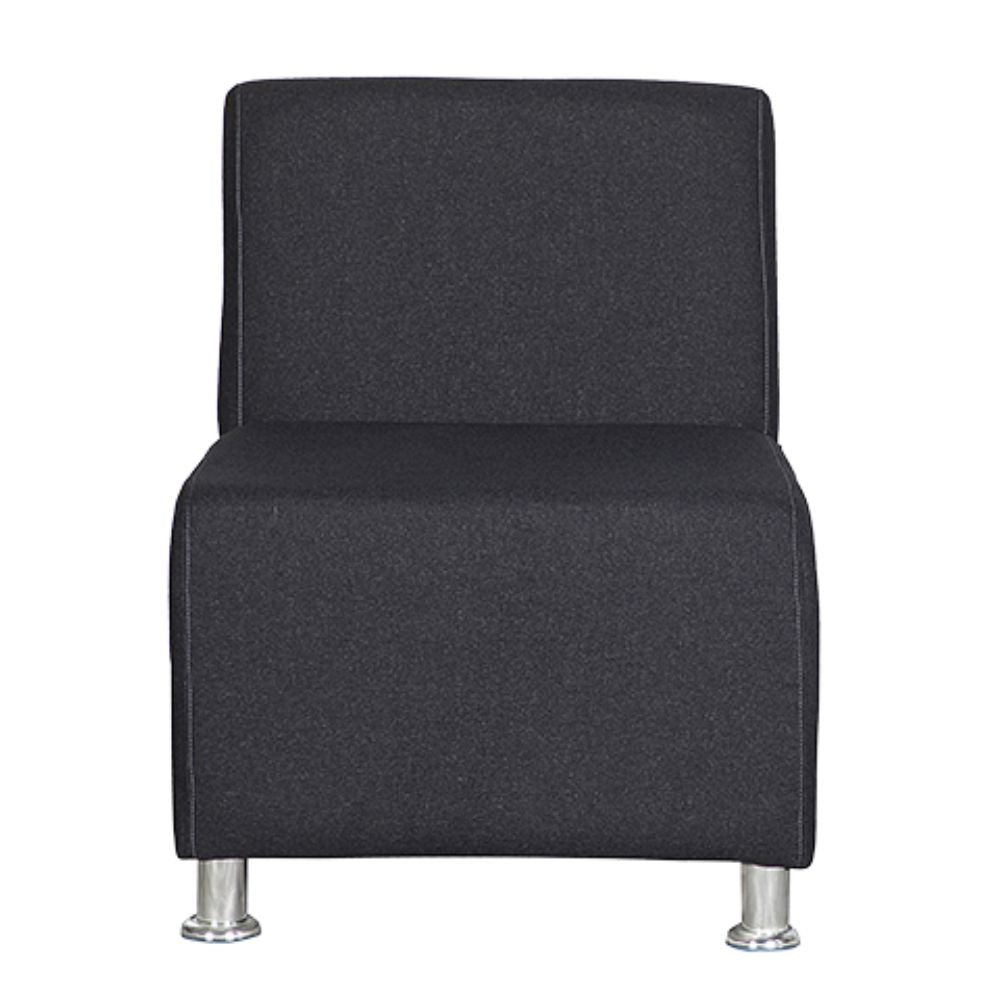 Sillón Albar Asturias SB de una plaza sin brazos tapizado con patas cromadas