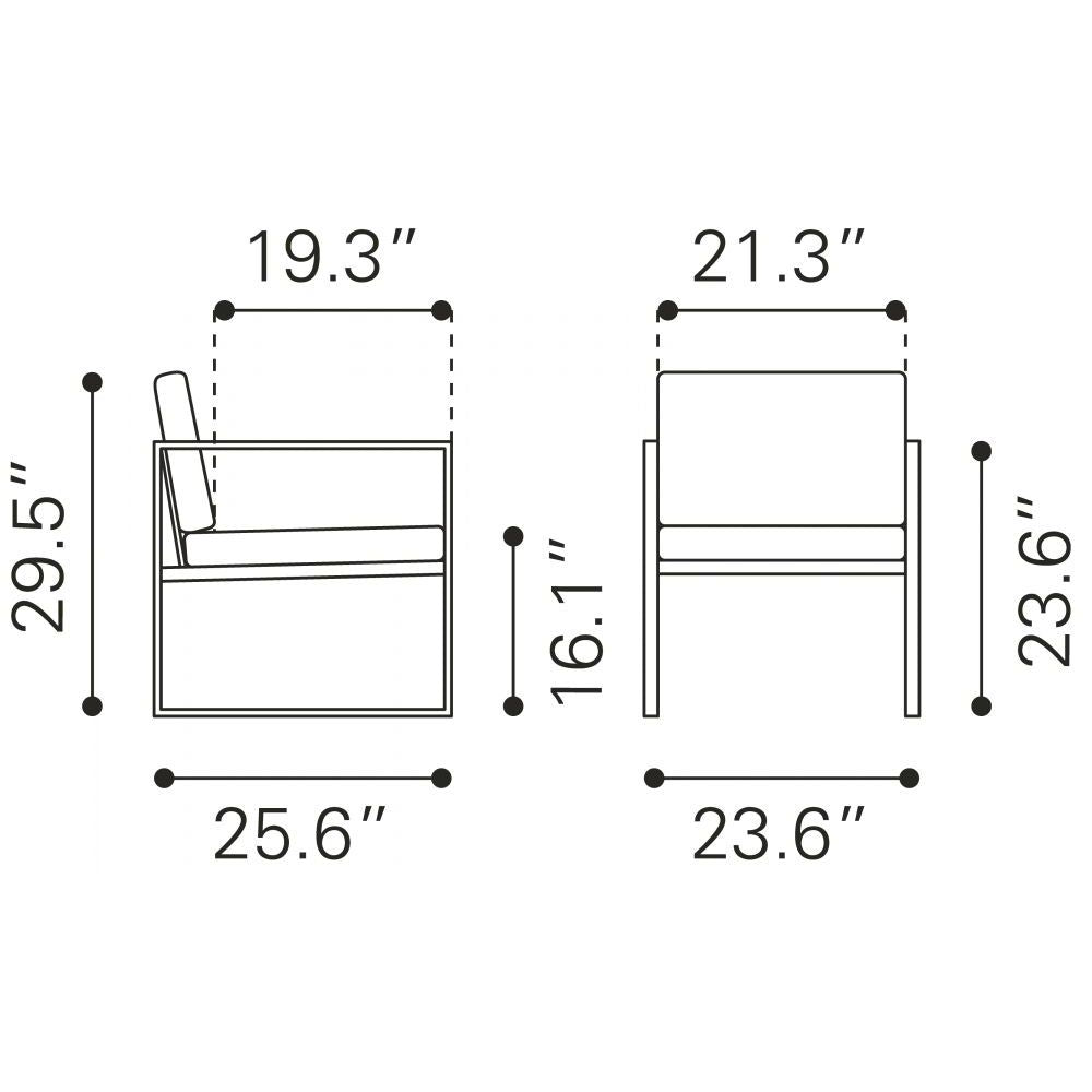 SILLÓN NOGAL BEAT CLAREMONT | Sillón para Sala de Estar | Base Acero Recubriento en Polvo | Marrón | Piel Sintética 100% Poliuretano Madera Contrachapada | Interior - 101935 - Zuo - NOGAL BEAT -