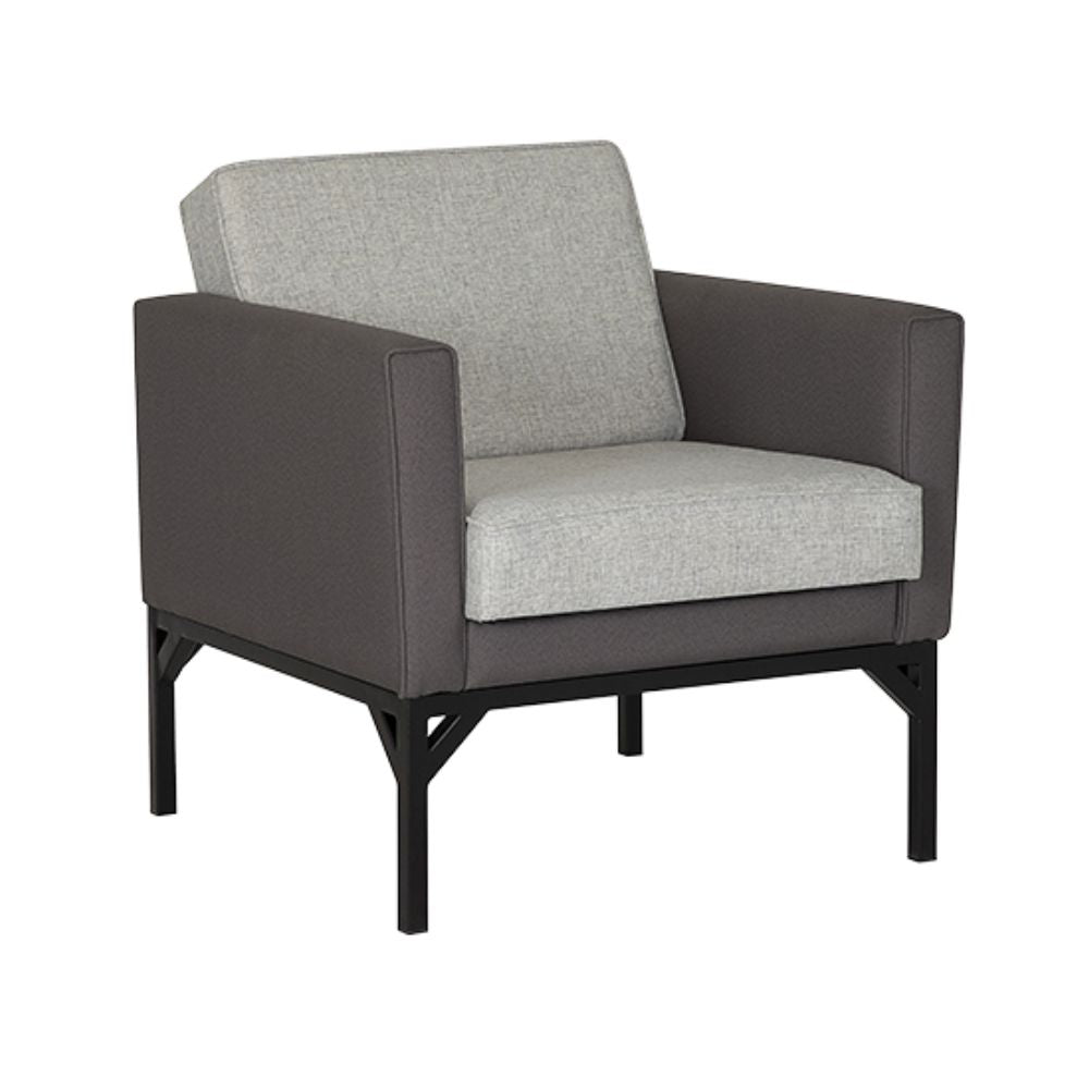 Sillón Albar Dresden P de una plaza tapizado en hule espuma sobre base tubular cuadrada pintada