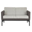 Sillón Albar Dresden de dos plazas tapizado con base tubular cuadrada pintada