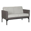 Sillón Albar Dresden de dos plazas tapizado con base tubular cuadrada pintada