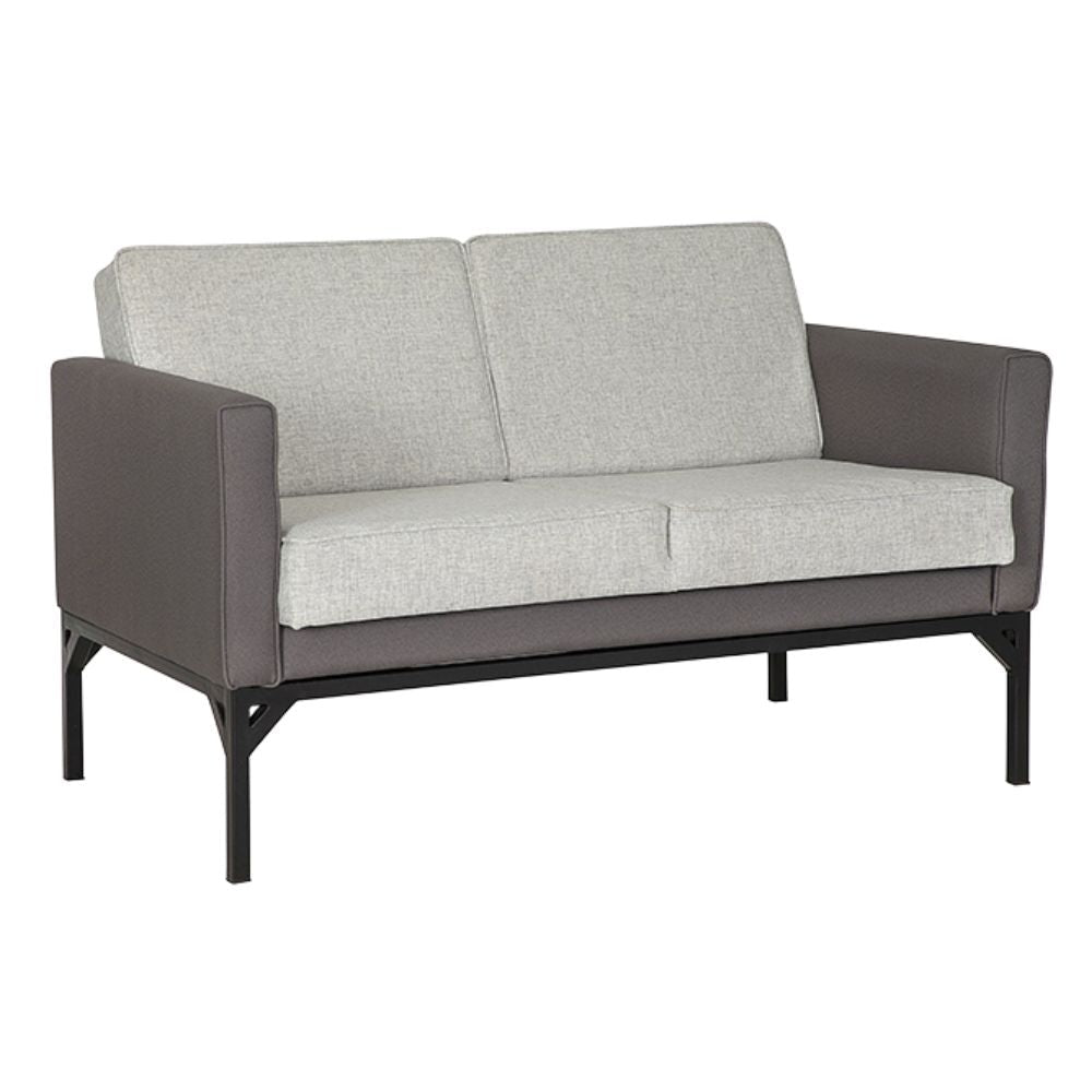 Sillón Albar Dresden de dos plazas tapizado con base tubular cuadrada pintada
