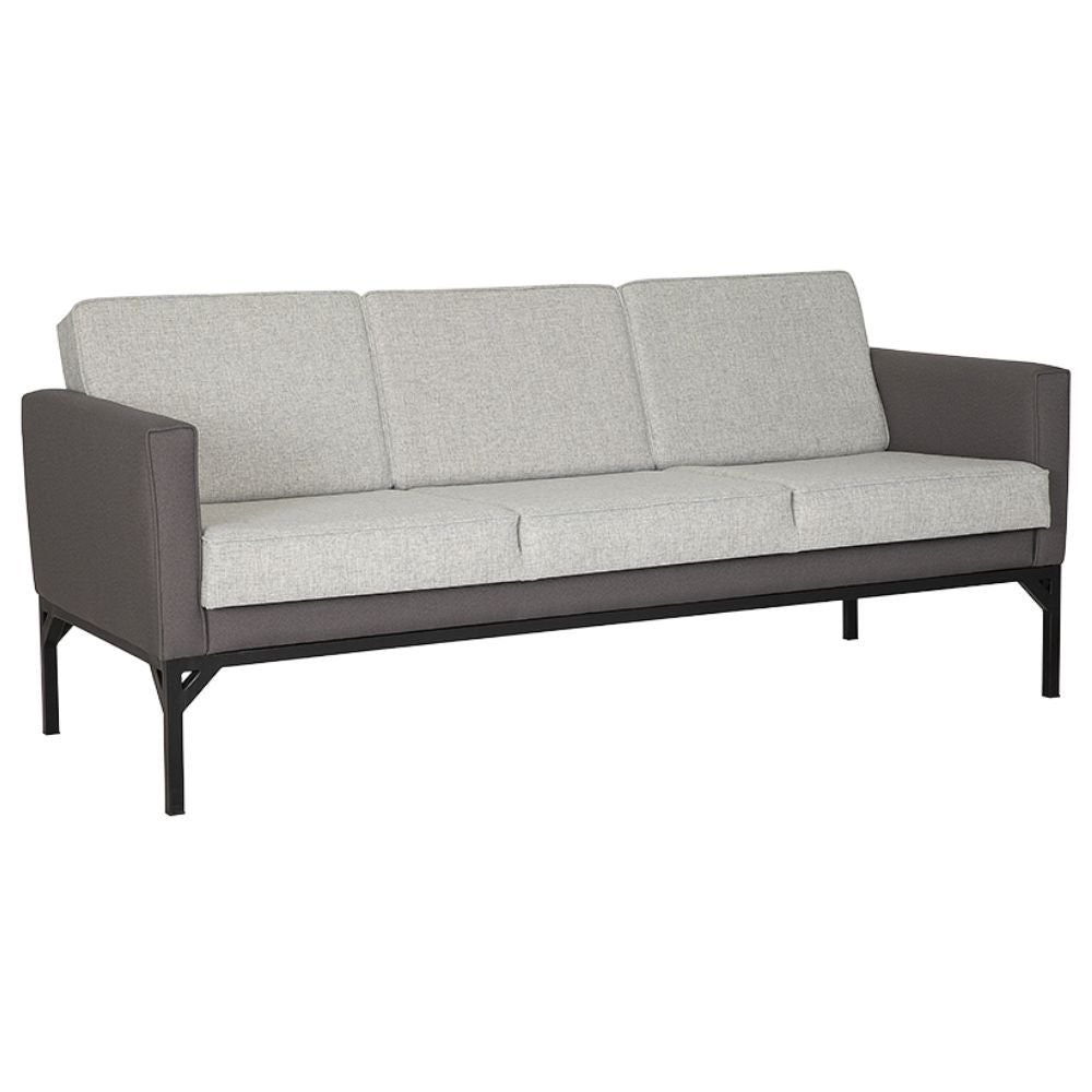 Sillón Albar Dresden de tres plazas tapizado con base tubular cuadrada para lounge