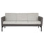 Sillón Albar Dresden de tres plazas tapizado con base tubular cuadrada para lounge
