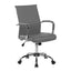 Silla secretarial ergonómica ALBAR GA-003 tapizada en vinilo, con brazos cromados y base de cromo