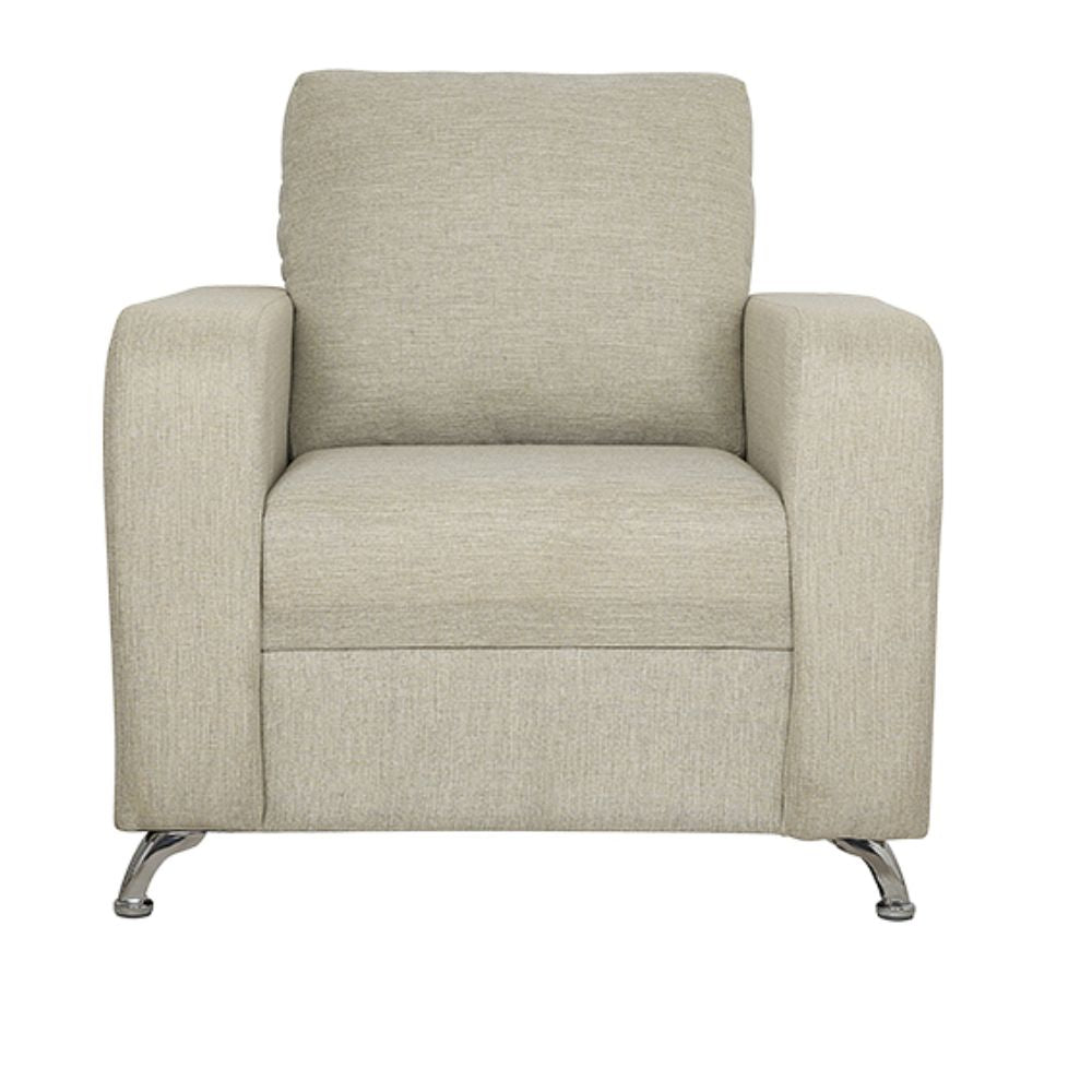 Sillón para lounge 1 plaza ALBAR LUTECIA tapizado, con patas combinadas cromadas.