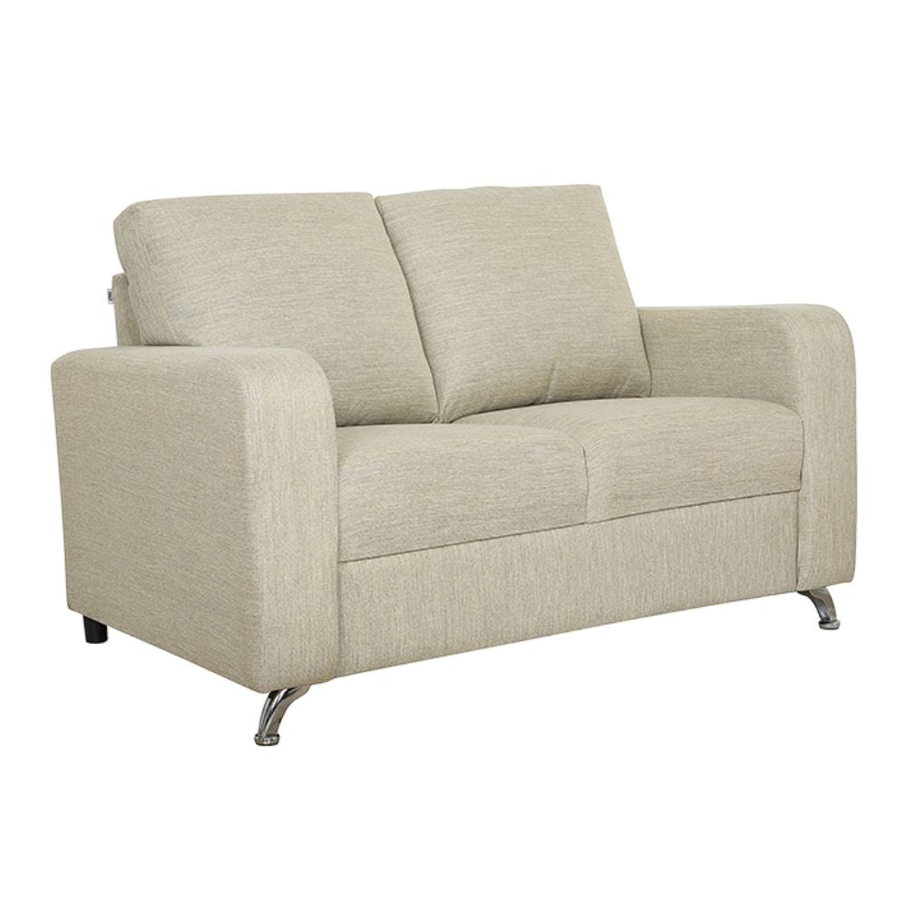 Sillón Albar Lutecia de dos plazas tapizado con patas combinadas cromadas y plásticas