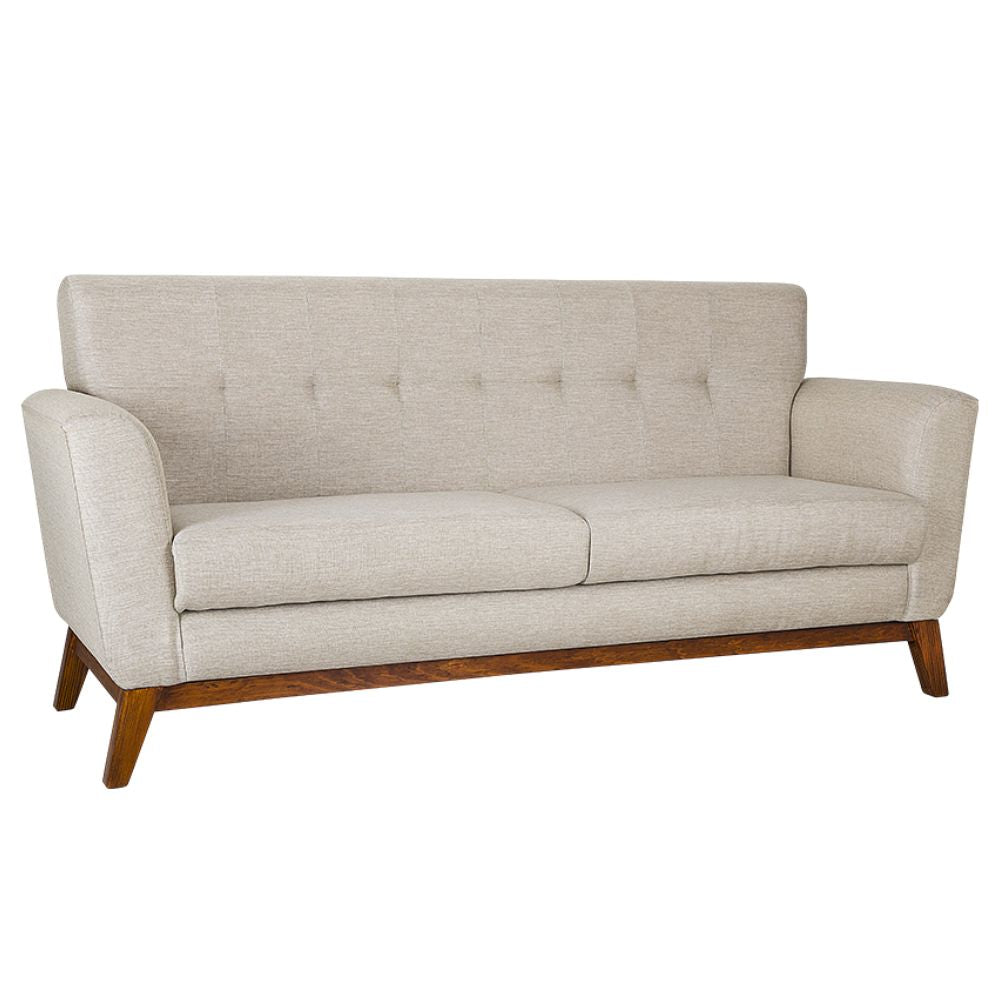 Sillón Albar Lyon 3 plazas tapizado con estructura y patas de madera de pino