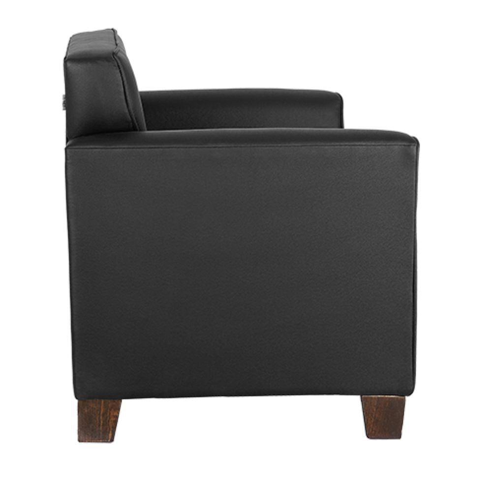 Sillón Albar Monaco 1P de una plaza tapizado en hule espuma sobre patas de madera de pino