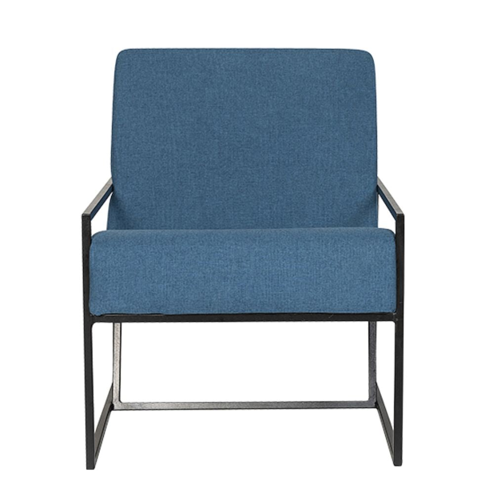 Silla ocasional Albar Oslo con estructura de madera de pino, base tubular cuadrada y tapiz de hule espuma