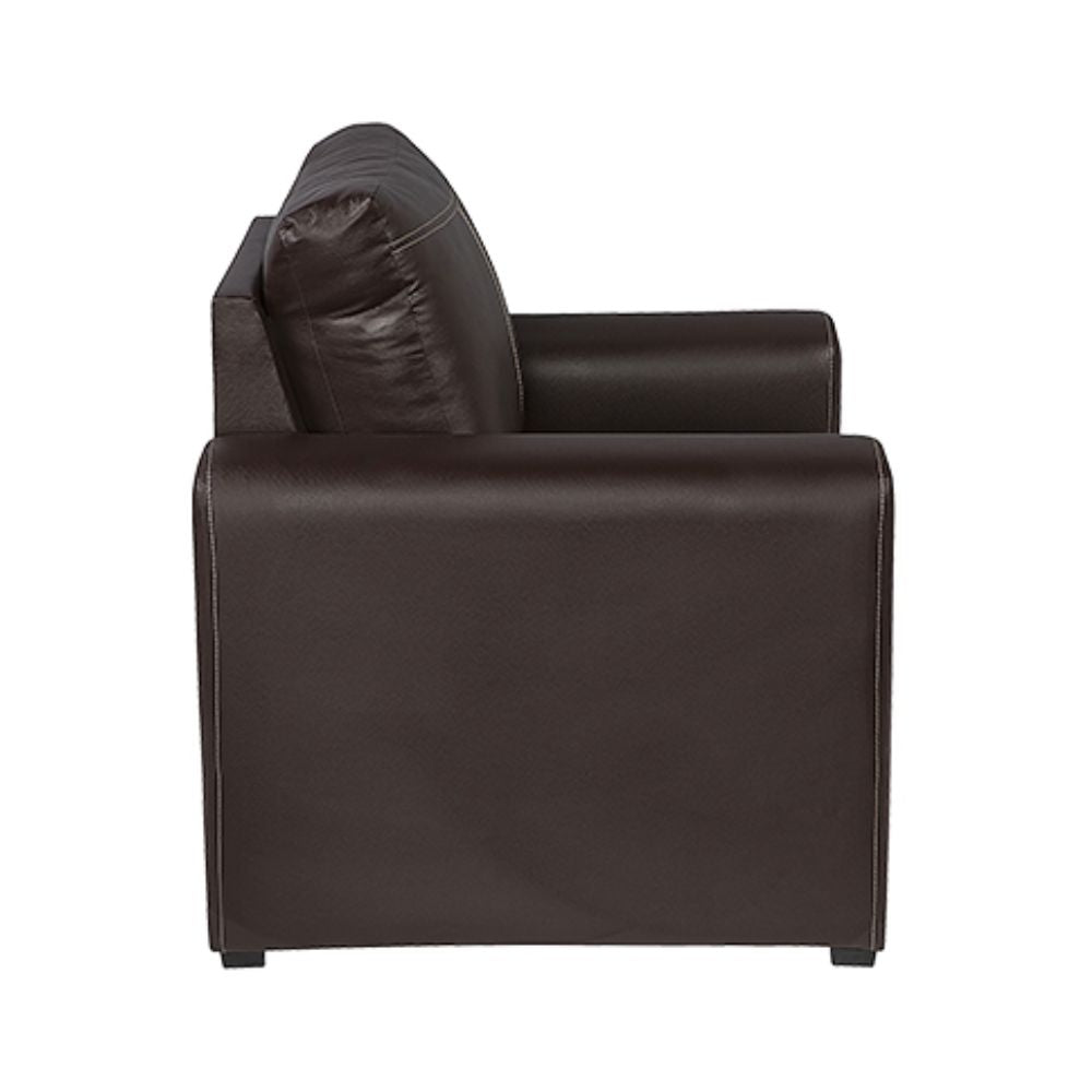 Sillón para lobby 1 plaza ALBAR PARMA tapizado, con costura decorativa visible.