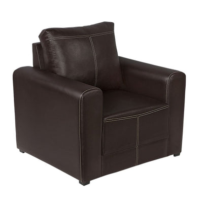 SILLÓN NOGAL BEAT PARMA 1P | Sillón para Sala de Estar Recepción | Estructura en Madera de Pino | Tapiz Hule Espuma Costura Decorativa | Interior - PARMA 1P - ALBAR - NOGAL BEAT - Sillon
