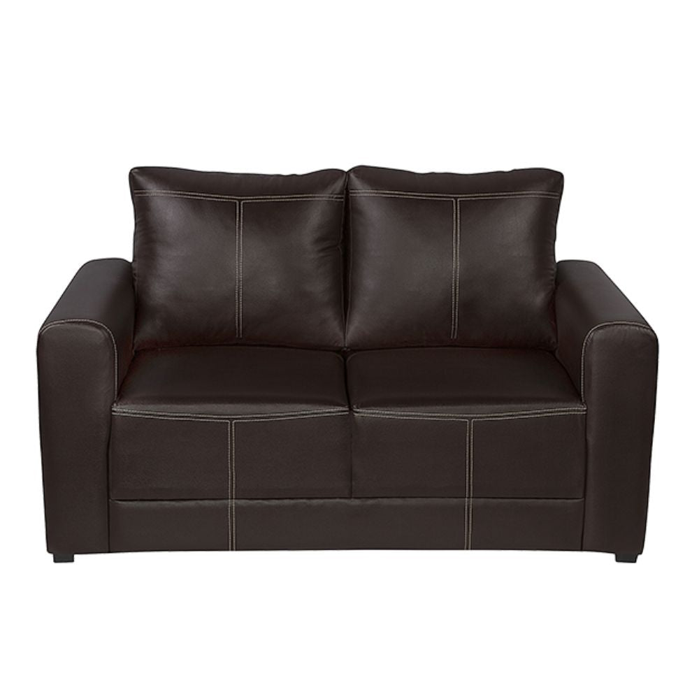 Sillón Albar Parma de dos plazas tapizado con costuras decorativas y estructura de pino