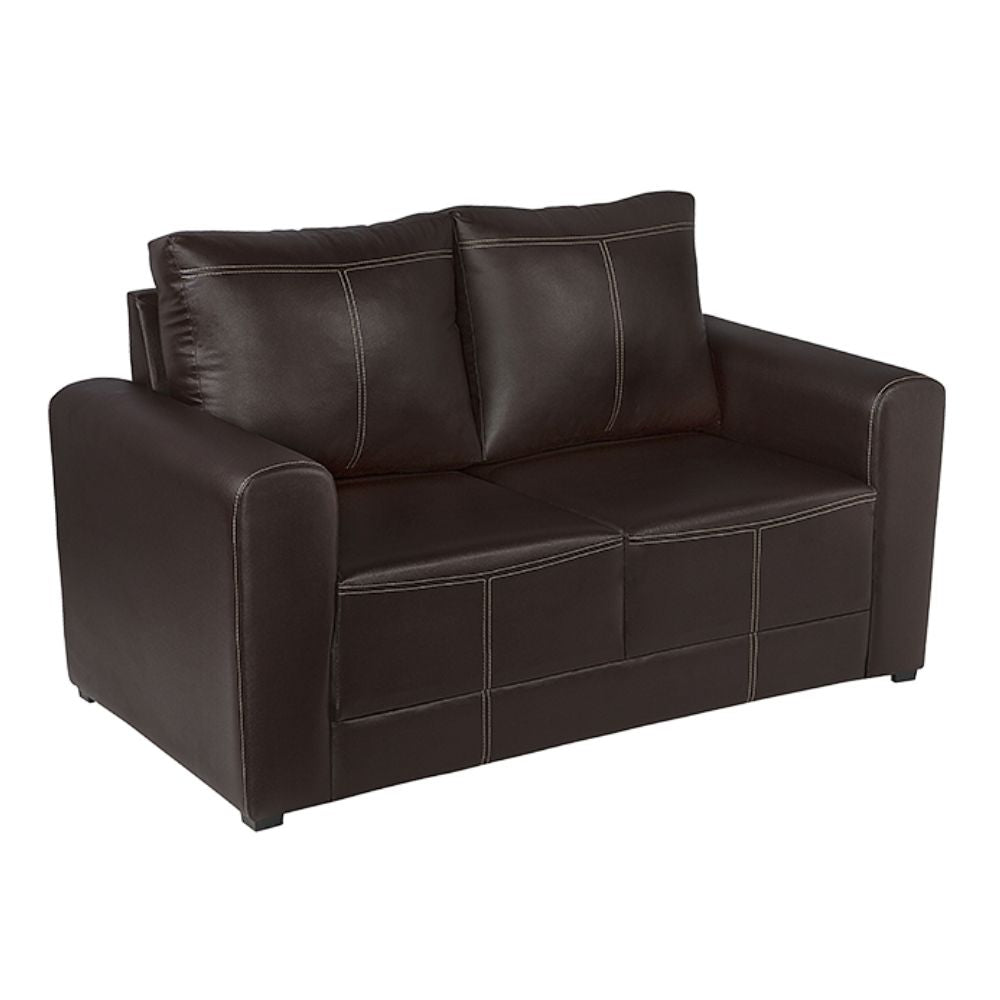 Sillón Albar Parma de dos plazas tapizado con costuras decorativas y estructura de pino
