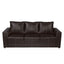 Sillón Albar Parma 3 plazas tapizado con costura decorativa y estructura de madera de pino