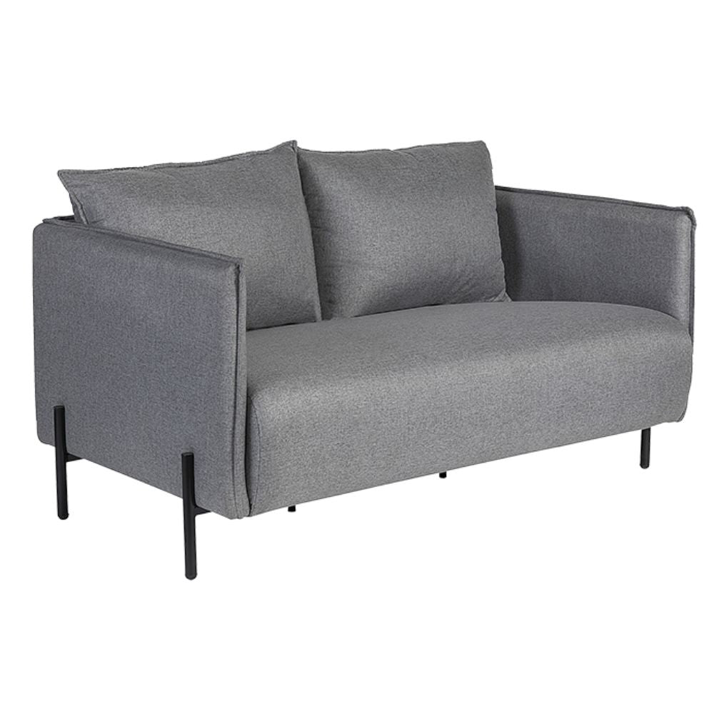 Sillón Albar Seul de dos plazas tapizado con respaldo de cojines y base tubular pintada