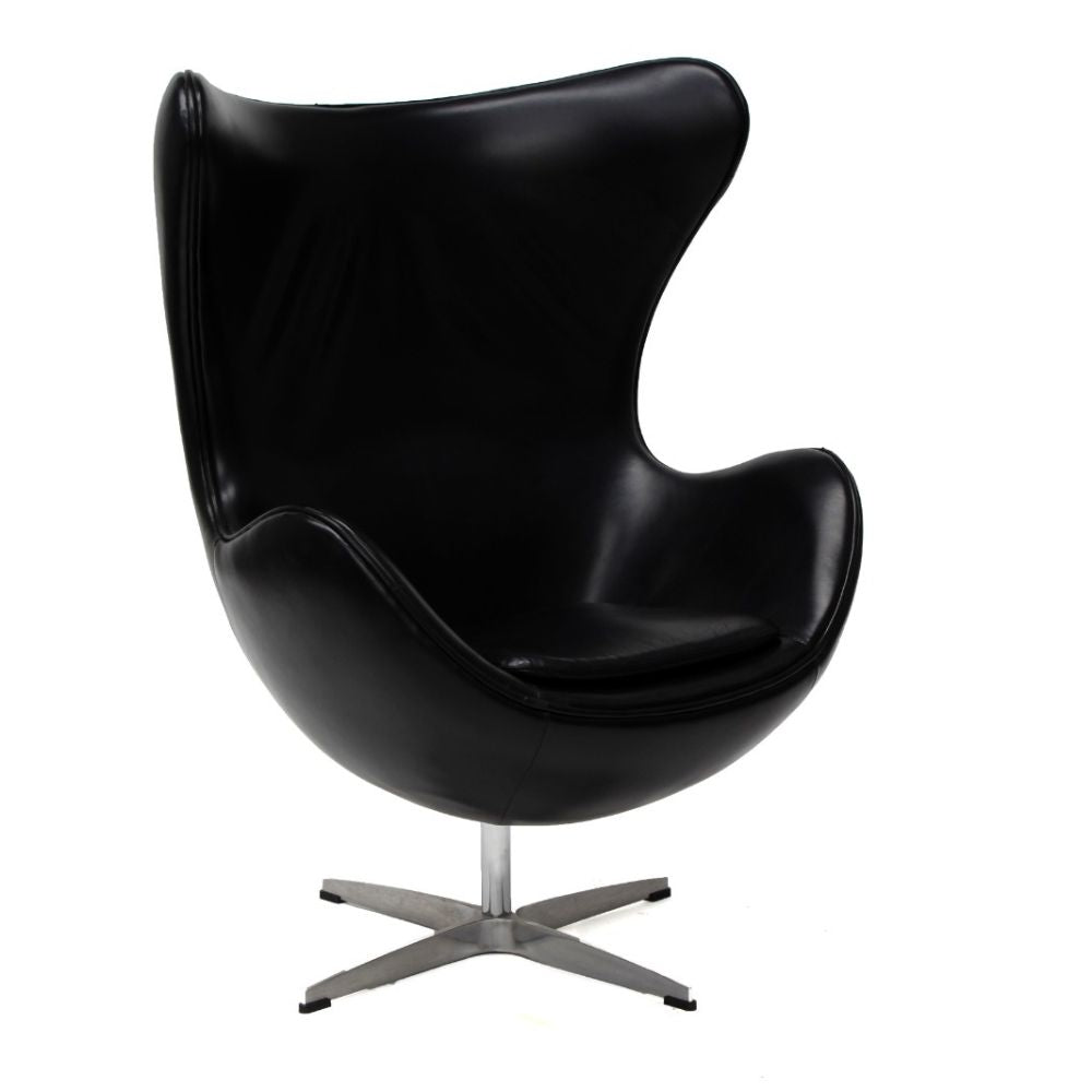 SILLON NOGAL BEAT SILLON EGG EN PIEL | Sillon Diseño Contemporaneo Sala de Estar Recepción | Varios Colores | Piel | Interior - SILLON EGG EN PIEL - MDO - NOGAL BEAT - Sillon
